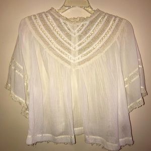 Free People Lace cotton swing crop top